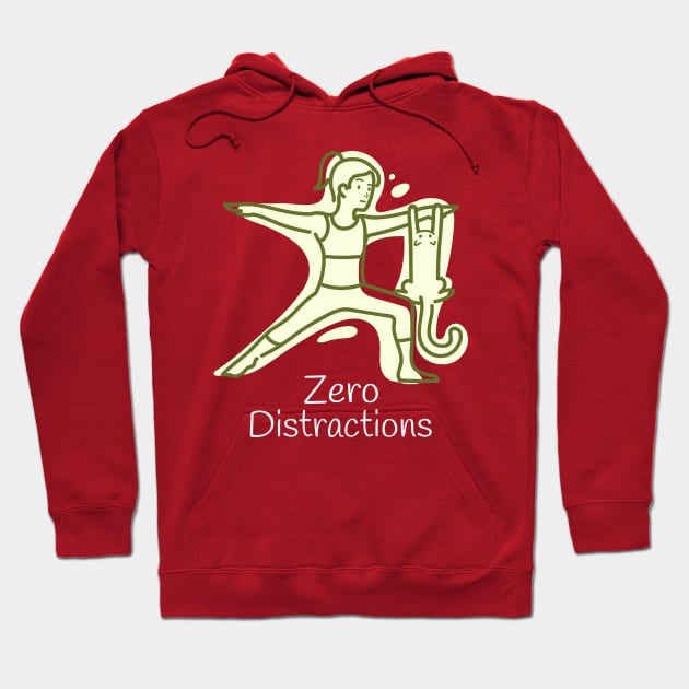 Cat and Yoga Zero Distractions Hoodie by PlusAdore